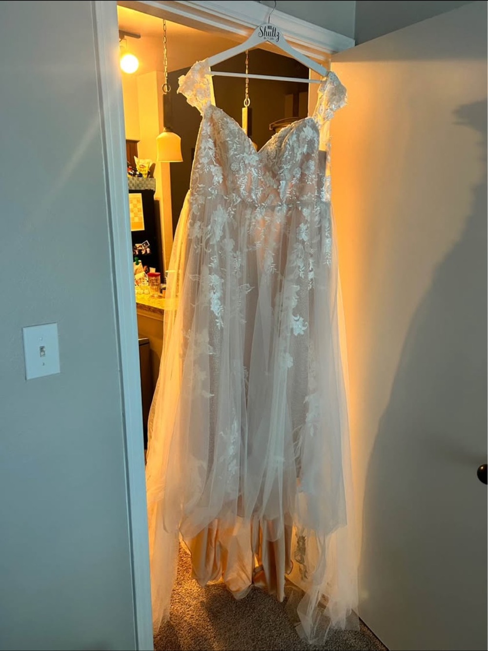 Azazie Lace A-Line Wedding Dress in Ivory Blush